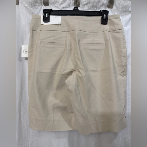 Cato Khaki/Tan Stretch Cotton Bermuda Mid-Rise Pull-On Stretch Shorts Sz 10 NWT - Picture 4 of 5